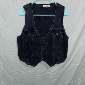 American Eagle Outfitters Charcoal Denim Vest Size XL